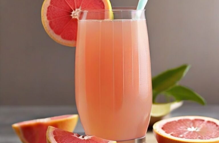Making A Healthy Shaddock Or Grapefruit Ginger Juice